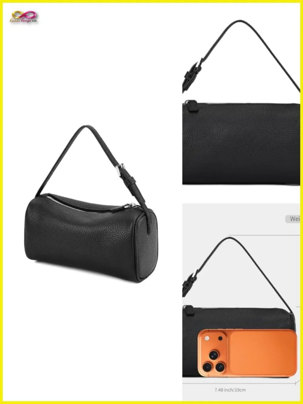 PU Leather Hobo Crossbody Bag Small Barrel Purse Shoulder Bag